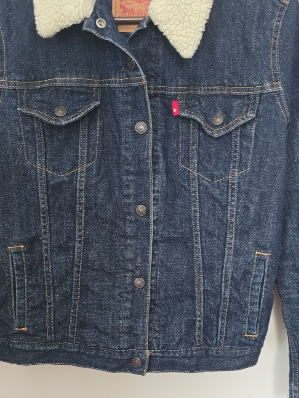 Levi's Dark Blue Denim Sherpa Collar Jacket - Picture 7 of 12